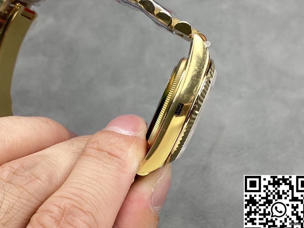 Gold Dial Factory Tungsten M128238-0118 QF Yellow v5 Steel Day Rolex 36mm Date Green 0502